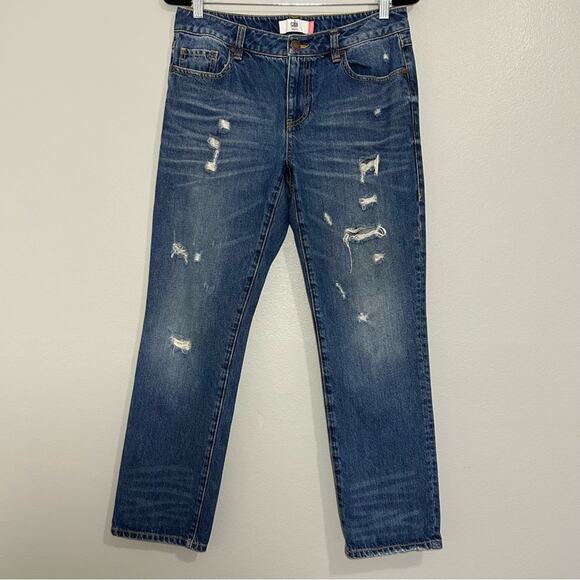 Cabi 100% Bf Boyfriend Distressed Cotton
Jeans Style 4152 Size 4 Nwot - Picture 1 of 11